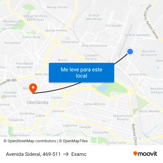 Avenida Sideral, 469-511 to Esamc map