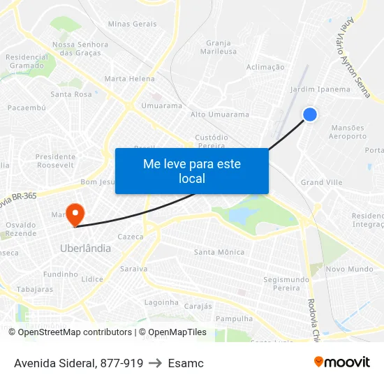 Avenida Sideral, 877-919 to Esamc map