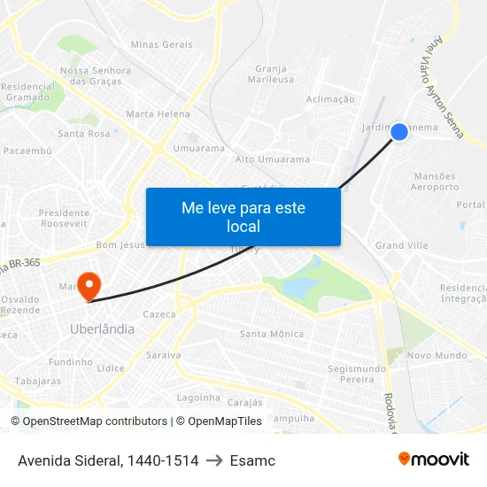 Avenida Sideral, 1440-1514 to Esamc map