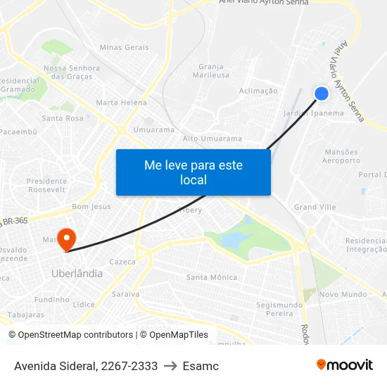 Avenida Sideral, 2267-2333 to Esamc map