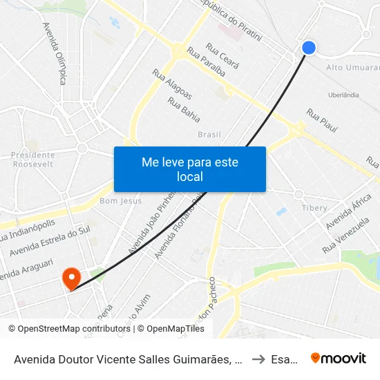 Avenida Doutor Vicente Salles Guimarães, 225 to Esamc map