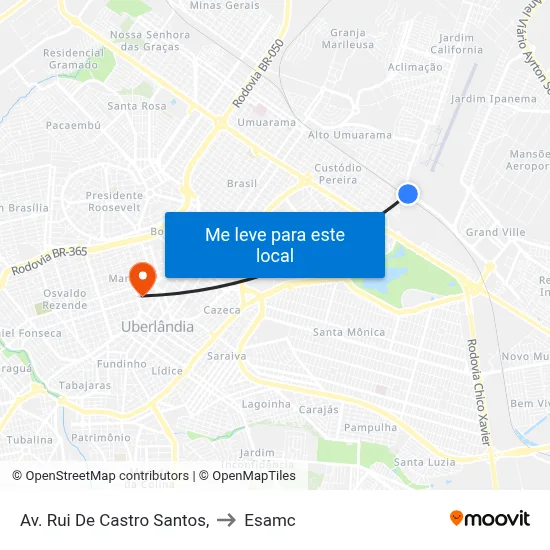 Av. Rui De Castro Santos, to Esamc map