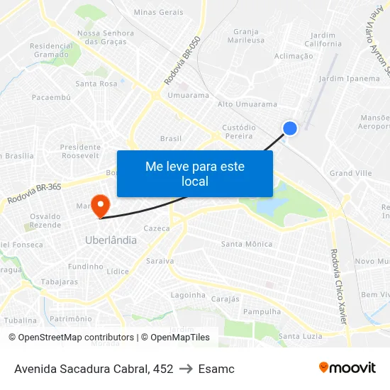 Avenida Sacadura Cabral, 452 to Esamc map