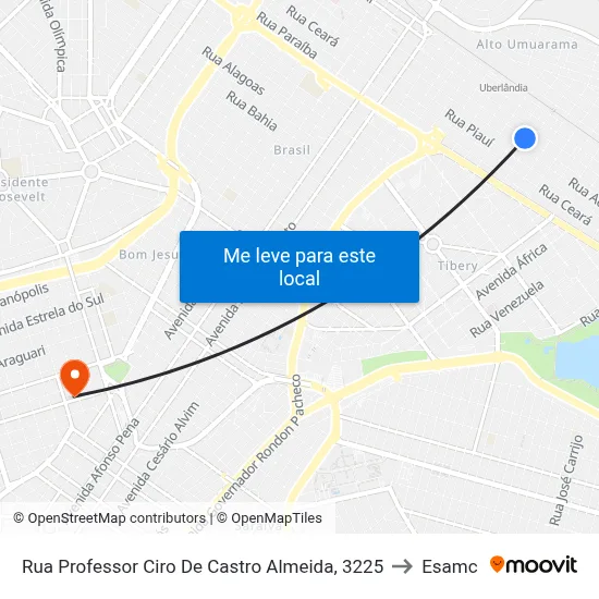 Rua Professor Ciro De Castro Almeida, 3225 to Esamc map