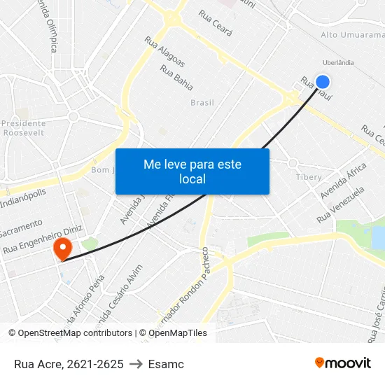 Rua Acre, 2621-2625 to Esamc map