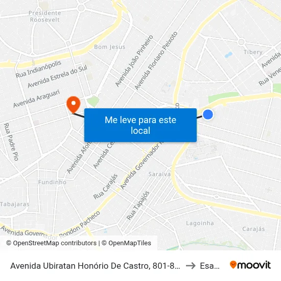 Avenida Ubiratan Honório De Castro, 801-809 to Esamc map