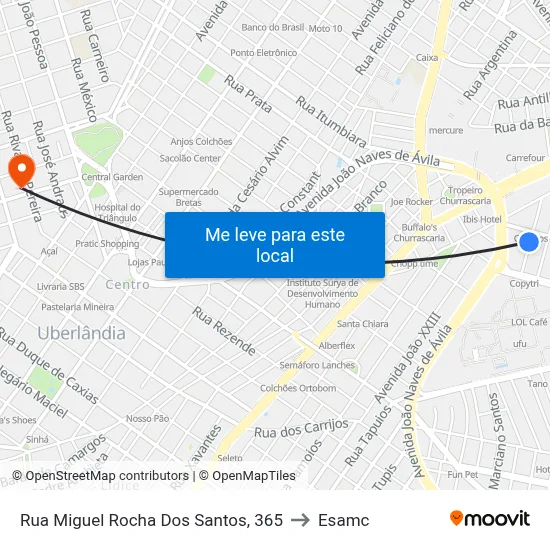 Rua Miguel Rocha Dos Santos, 365 to Esamc map