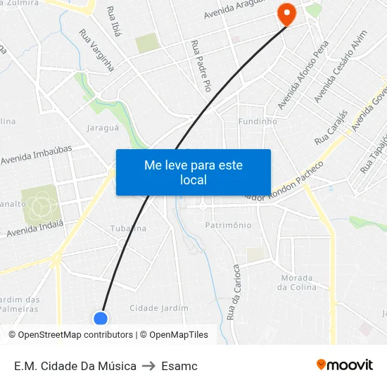 E.M. Cidade Da Música to Esamc map