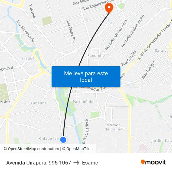 Avenida Uirapuru, 995-1067 to Esamc map