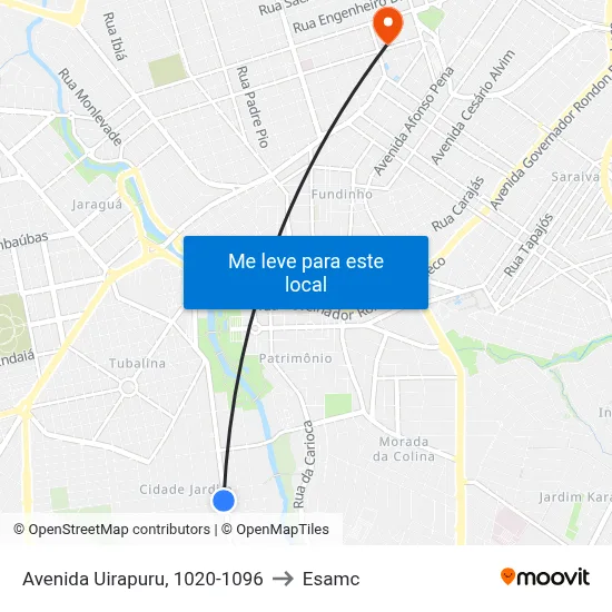 Avenida Uirapuru, 1020-1096 to Esamc map