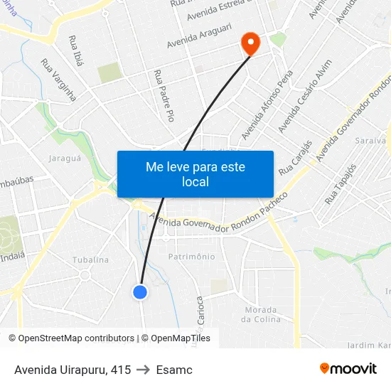 Avenida Uirapuru, 415 to Esamc map