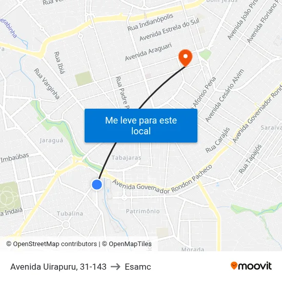 Avenida Uirapuru, 31-143 to Esamc map