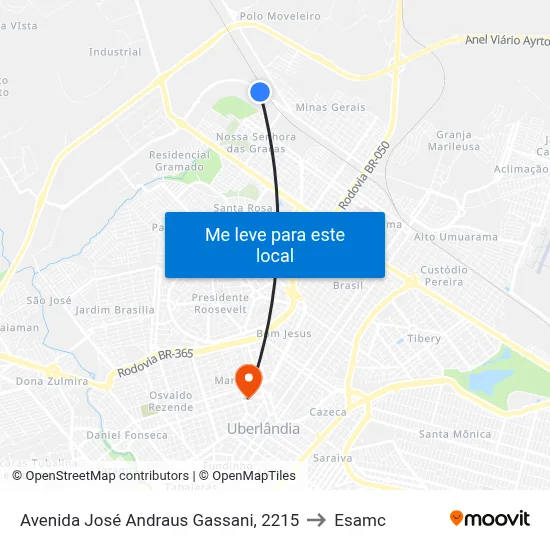 Avenida José Andraus Gassani, 2215 to Esamc map