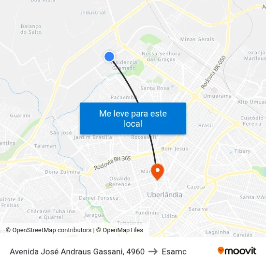 Avenida José Andraus Gassani, 4960 to Esamc map