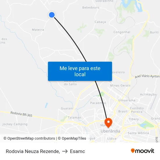 Rodovia Neuza Rezende, to Esamc map