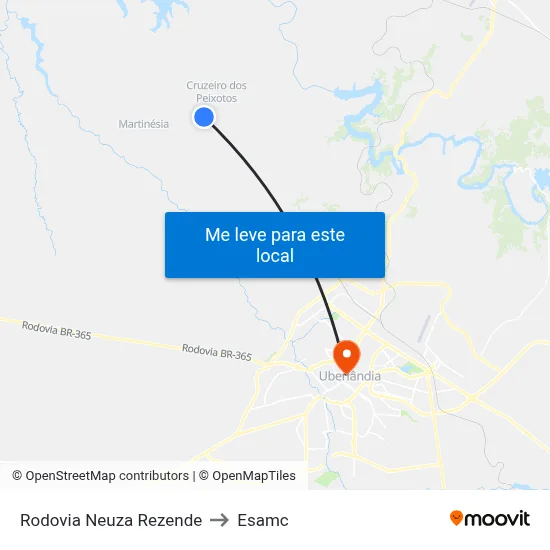Rodovia Neuza Rezende to Esamc map