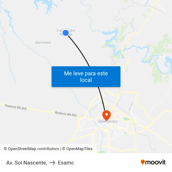 Av. Sol Nascente, to Esamc map