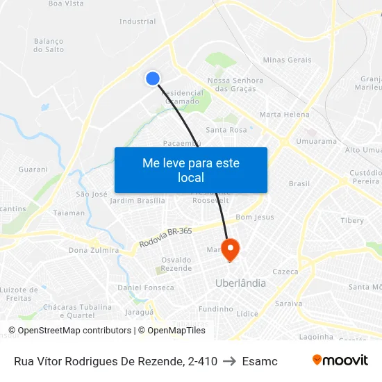 Rua Vítor Rodrigues De Rezende, 2-410 to Esamc map