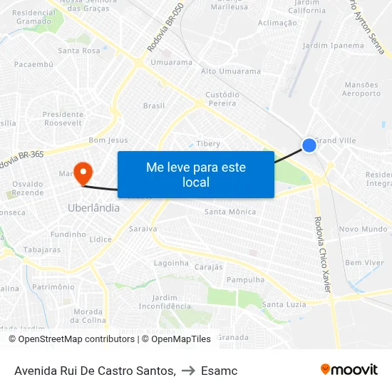 Avenida Rui De Castro Santos, to Esamc map