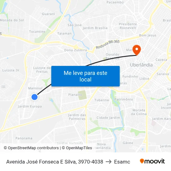 Avenida José Fonseca E Sílva, 3970-4038 to Esamc map
