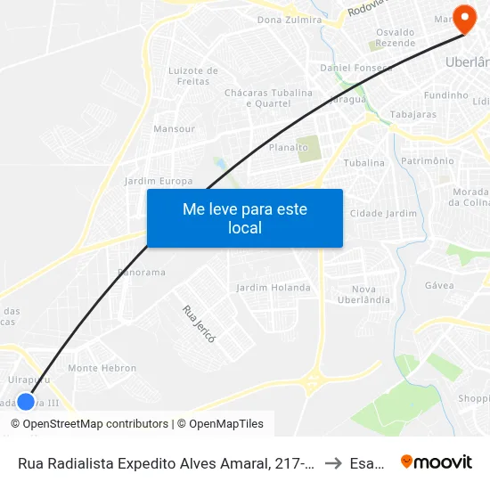 Rua Radialista Expedito Alves Amaral, 217-327 to Esamc map