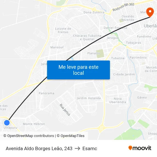 Avenida Aldo Borges Leão, 243 to Esamc map