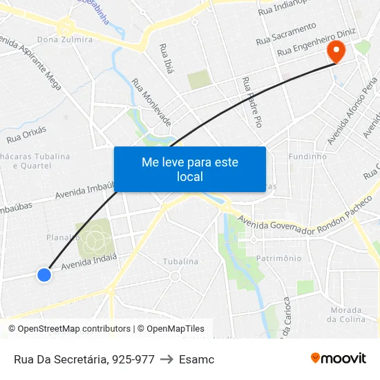 Rua Da Secretária, 925-977 to Esamc map