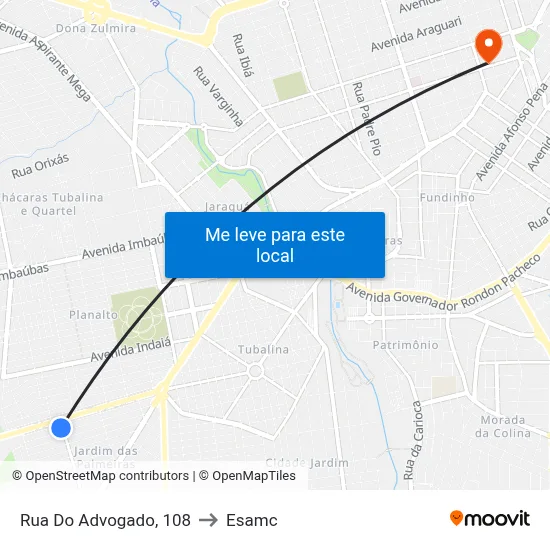 Rua Do Advogado, 108 to Esamc map