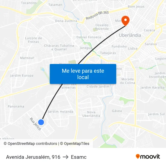 Avenida Jerusalém, 916 to Esamc map