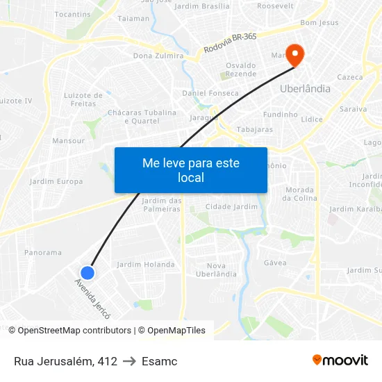 Rua Jerusalém, 412 to Esamc map