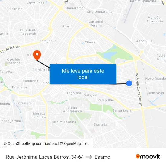 Rua Jerônima Lucas Barros, 34-64 to Esamc map