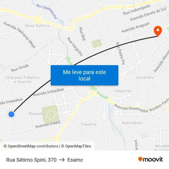 Rua Sétimo Spini, 370 to Esamc map