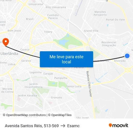 Avenida Santos Réis, 513-569 to Esamc map