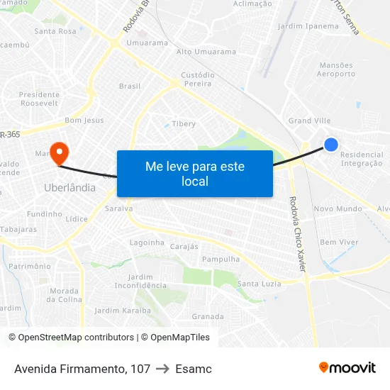 Avenida Firmamento, 107 to Esamc map