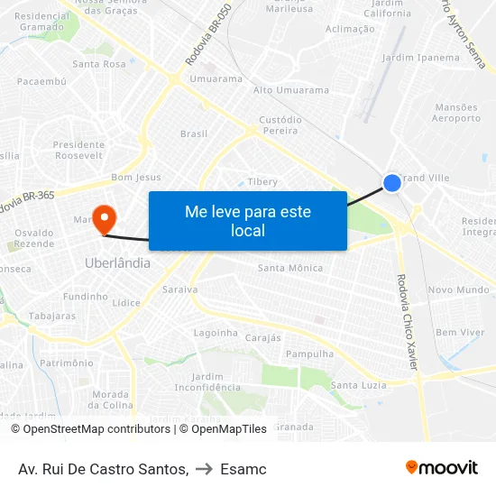 Av. Rui De Castro Santos, to Esamc map