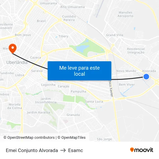 Emei Conjunto Alvorada to Esamc map