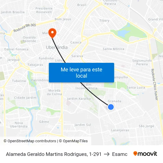 Alameda Geraldo Martins Rodrigues, 1-291 to Esamc map