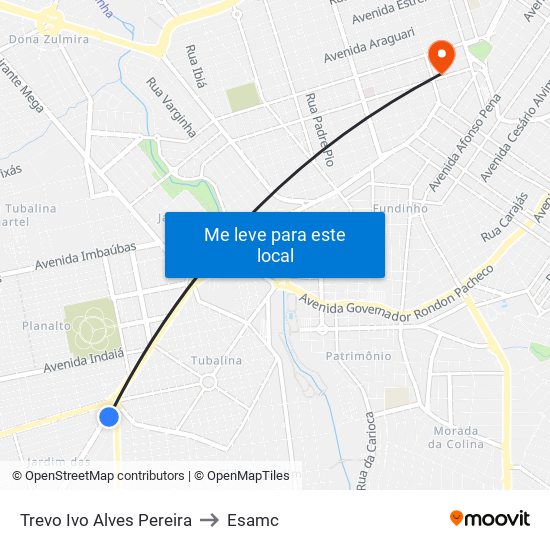 Trevo Ivo Alves Pereira to Esamc map