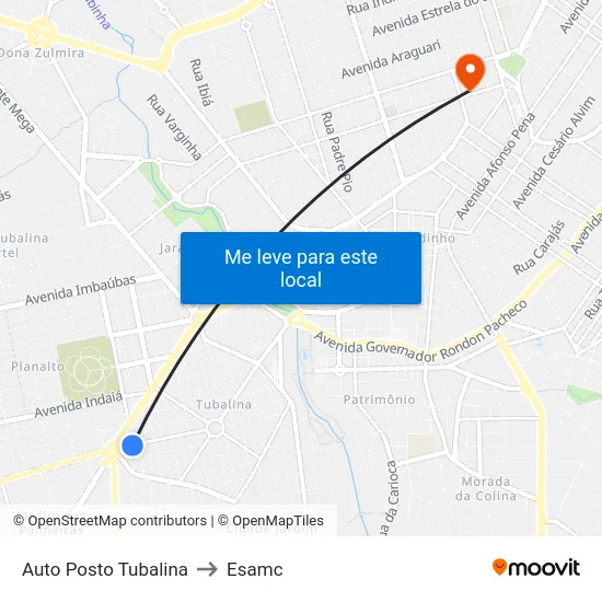 Auto Posto Tubalina to Esamc map
