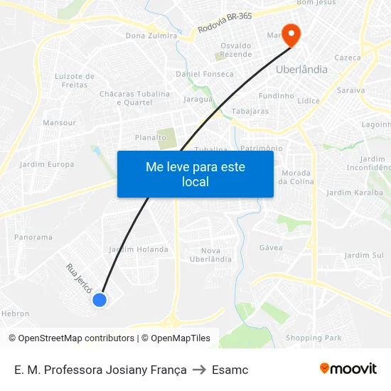 E. M. Professora Josiany França to Esamc map