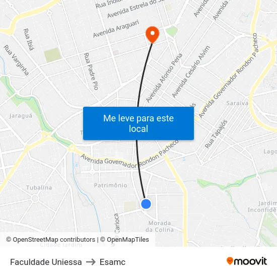 Faculdade Uniessa to Esamc map