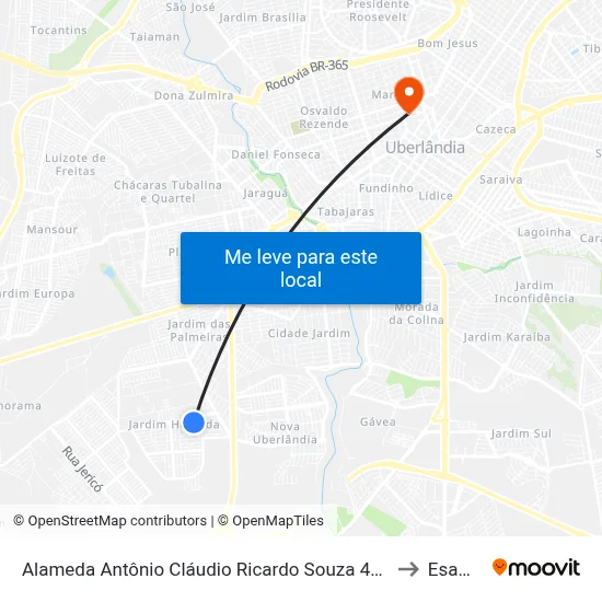 Alameda Antônio Cláudio Ricardo Souza 405 to Esamc map