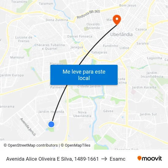 Avenida Alice Oliveira E Silva, 1489-1661 to Esamc map