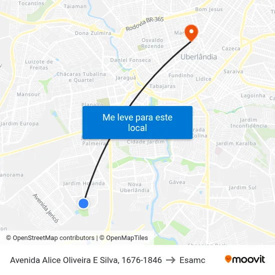 Avenida Alice Oliveira E Silva, 1676-1846 to Esamc map