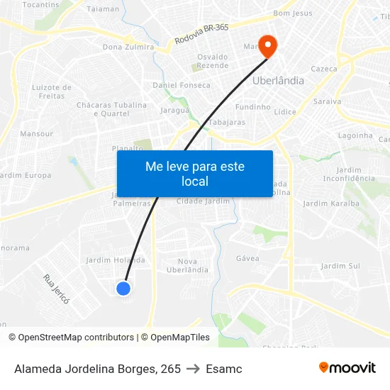 Alameda Jordelina Borges, 265 to Esamc map