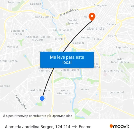 Alameda Jordelina Borges, 124-214 to Esamc map