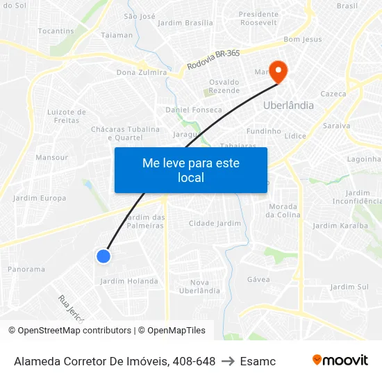 Alameda Corretor De Imóveis, 408-648 to Esamc map