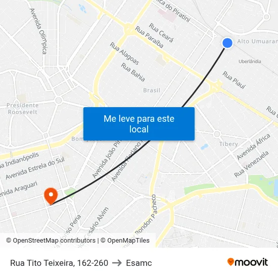Rua Tito Teixeira, 162-260 to Esamc map