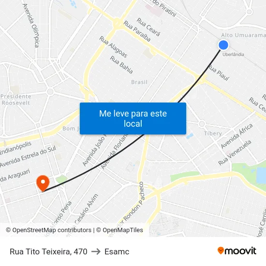 Rua Tito Teixeira, 470 to Esamc map