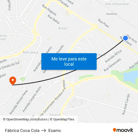 Fábrica Coca Cola to Esamc map